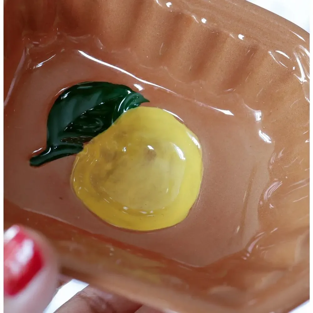 VTG Stangl Pottery Lemon Fruit Jello Pudding Molds Set 2 Cottage Farmhouse Bowl
